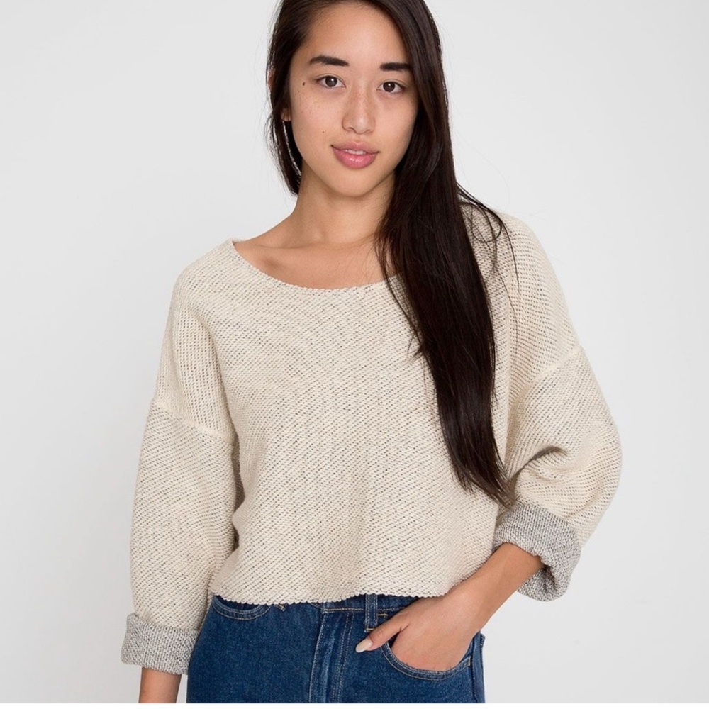 American Apparel Cropped Reversible Easy Sweater
